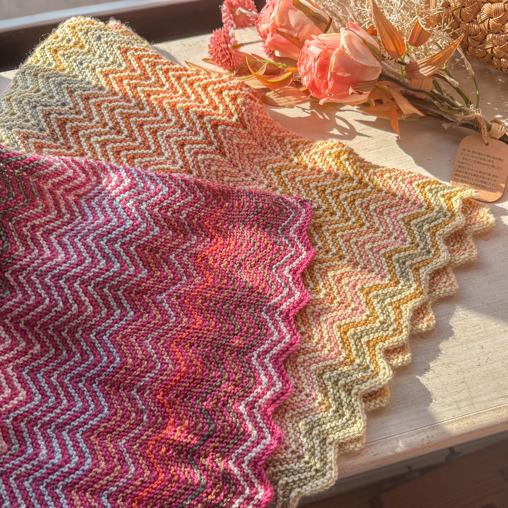 ジグザグスカーフ完成写真